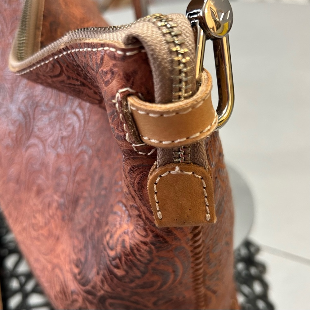 Consuela Sally Leather Tooled Hobo Bag - 2 Straps Included - Picture 12 of 16